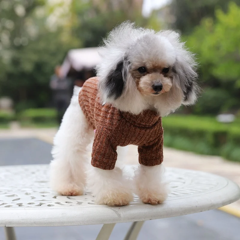 Одежда для собак и кошек свитер теплая унисекс демисезонная одежда для домашних животных простой трикотаж теплая водолазка свитер для маленьких средних собак