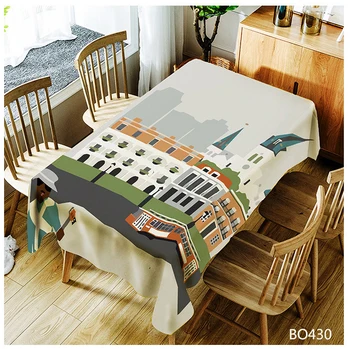 

Modern 3D Polyester Printed Tablecloth Dining Kitchen Waterproof Oilproof Table Cloth Rectangular Decorative Home Table Cover