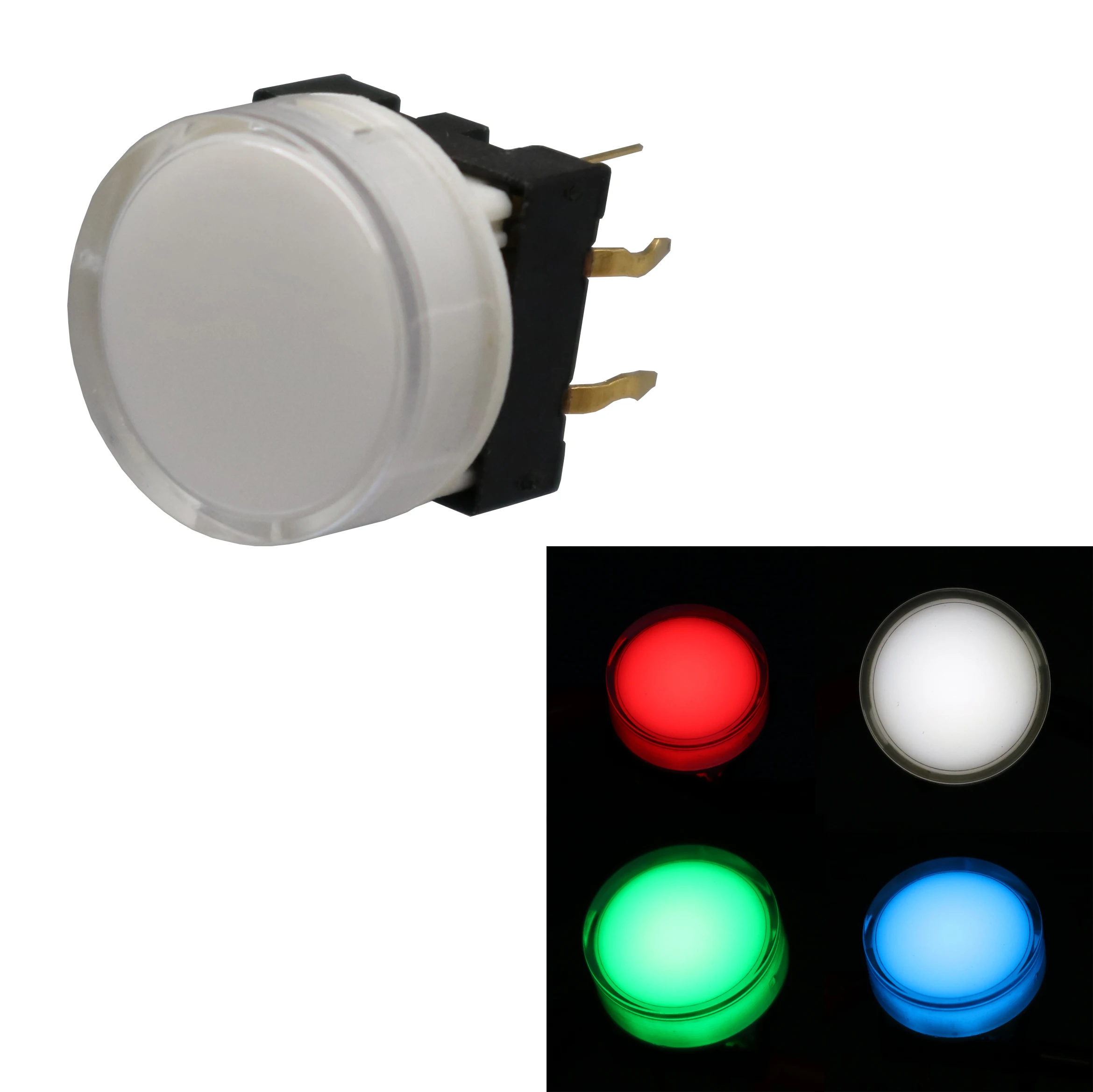 

1Pcs TS27 Round White Transparent Cover Led Light Momentary Push Button Switch