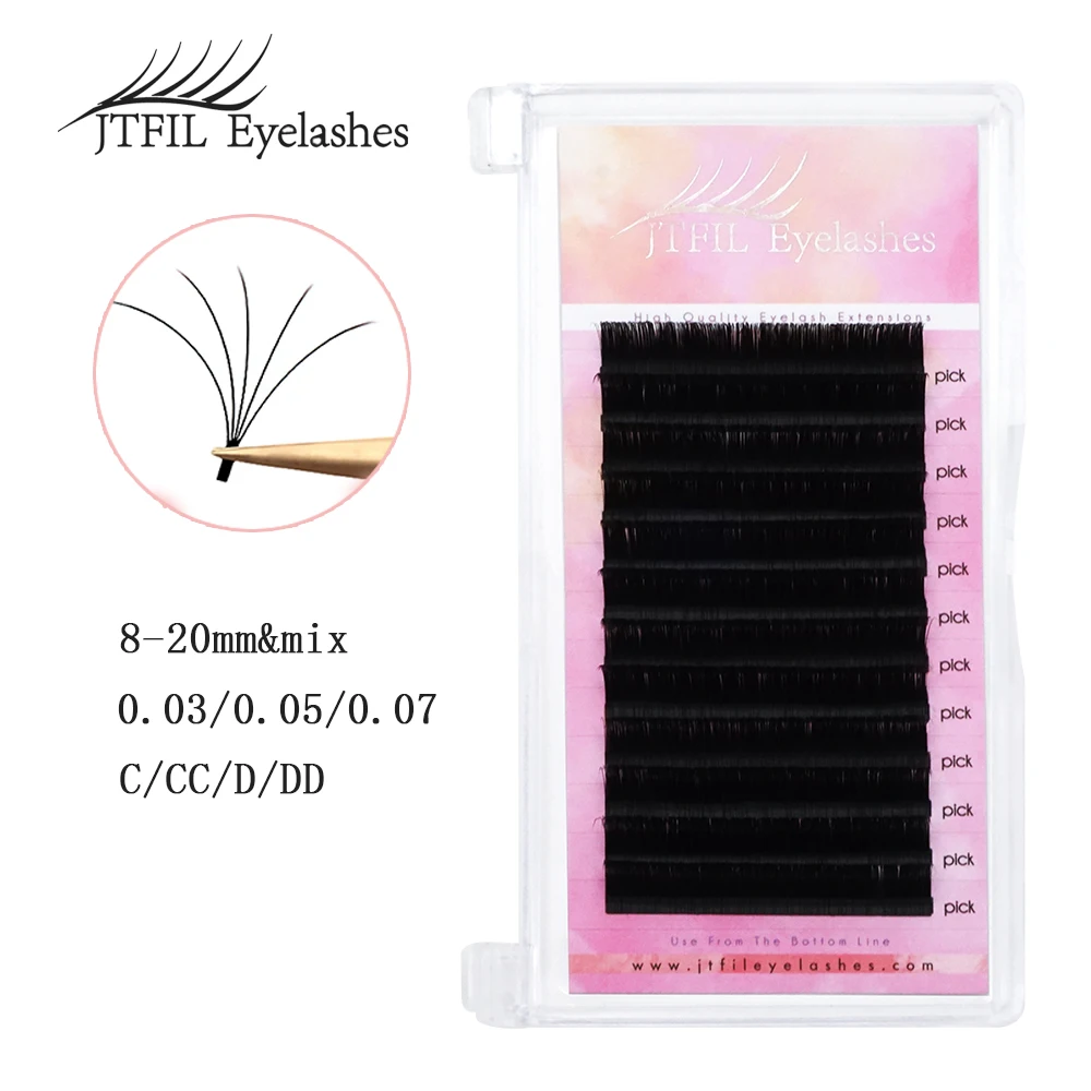 

1second Blooming Easy Auto Fanning Natural Blossom Volume Lashes Matte Synthetic MINK Individual Eyelash Extension JTFIL Lash
