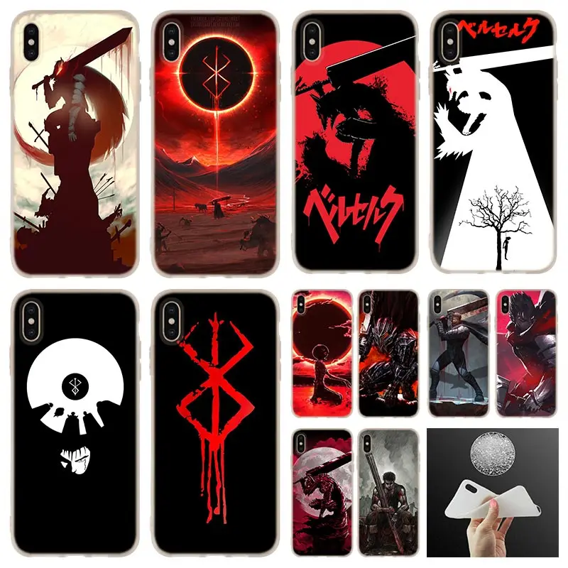 Soft Silicone Case For iPhone 13 12 11 Pro 7 8 6 6s Plus XR XS Max Cover Mini SE 2020 Funda Etui Hot Berserk Guts Anime | Мобильные