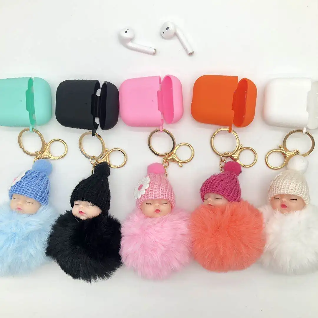 

For Apple Airpods Case 3D Silicone Cute Cartoon Fur Ball Doll Protective Shell for AirPods 1 2 Silicone Cover Earplugs
