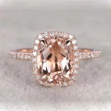 Квадратный камень Обручальное кольцо для женщин обручальное кольцо розовое золото цвет прозрачный Цирконий женское кольцо на палец для вечеринки принцесса ювелирное изделие DDR266