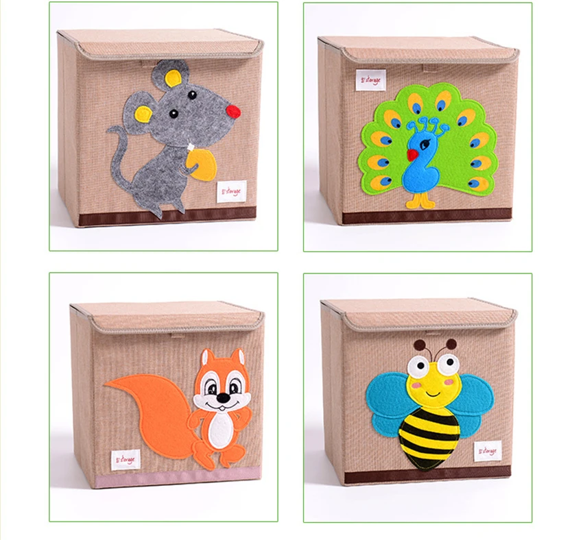 Кубик Оксфорд ткань животных вышивать складной ящик для хранения детские игрушки Органайзер детская корзина для хранения мелочей сумка для хранения 33*33*33