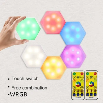 

DIY Cabinet Wall Lamp 6PCS Infrared Wireless Led Light Manual Remote Control Closet Wall Sticker Creative Stair Night Light