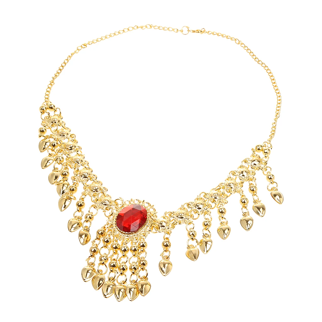 Women's 2 In 1 Necklace Headdress Head Chain Belly Dance Costume Jewelry