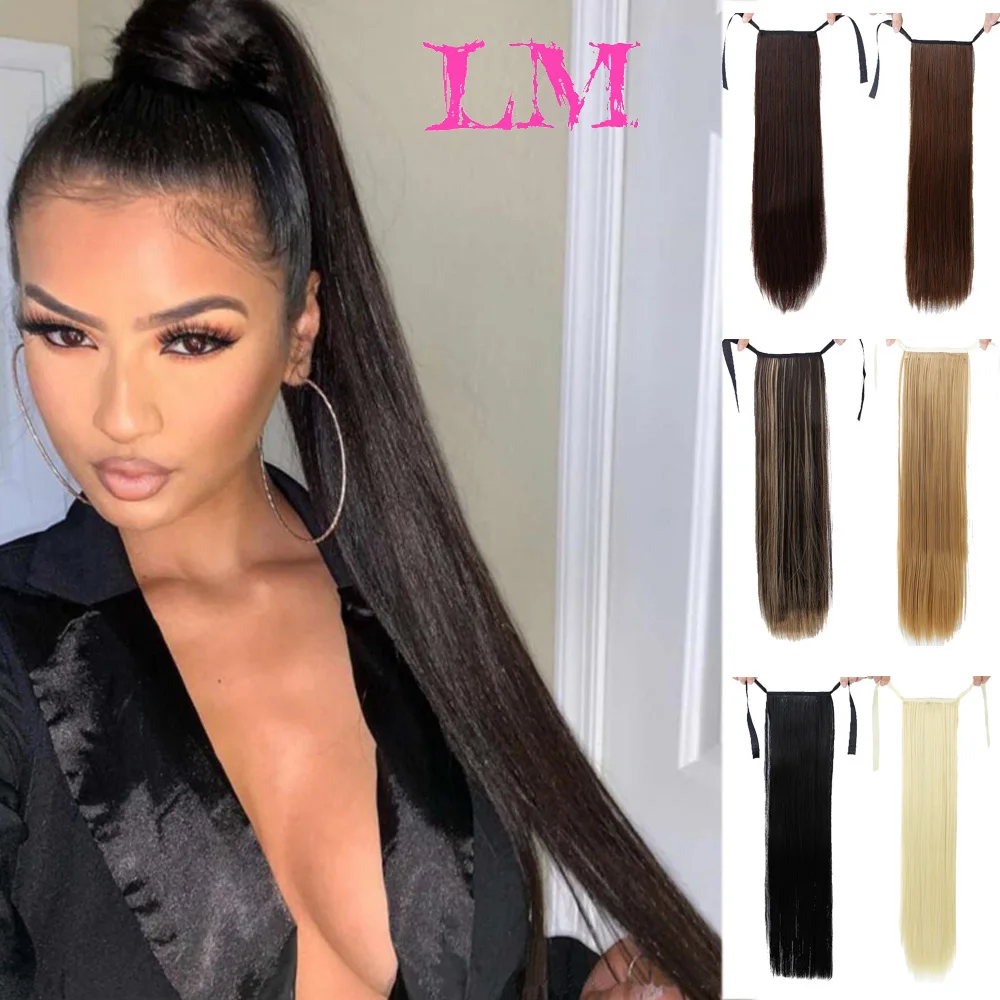 

LIANGMO Ponytail Extensions Tie Up Ponytail Clip in Hair Extensions Hairpiece Binding Pony Tail Extension for Girl Lady Woman