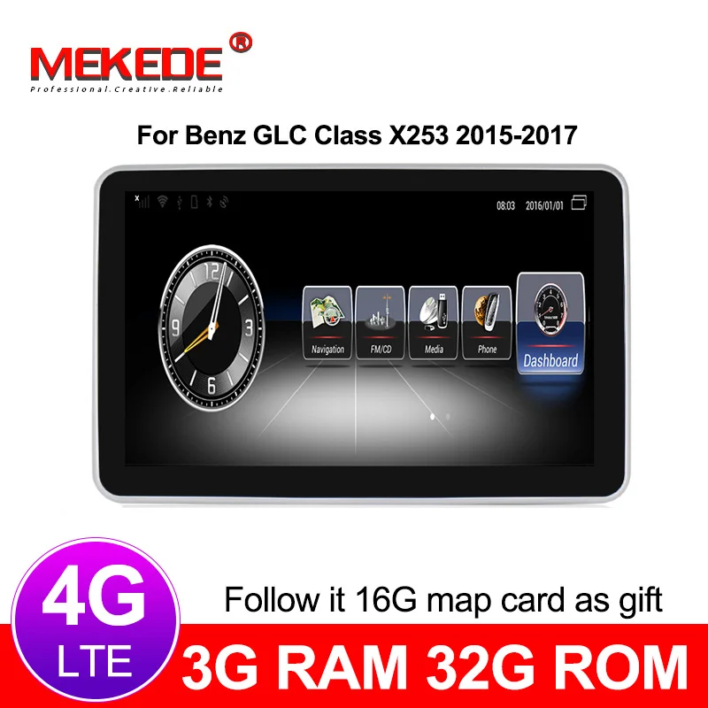 Clearance 9" Android 7.1 3+32G 4G lte Car Radio GPS Navigation for Mercedes Benz GLC Class X253 C253 2015-2017 Bluetooth WiFi Head Unit 0