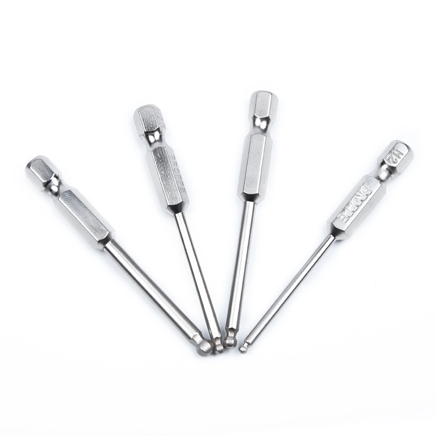 High Quality 7pcs Ball End Hex Screwdriver Bits Magnetic Metric S2 Steel Hexagon Head 65mm