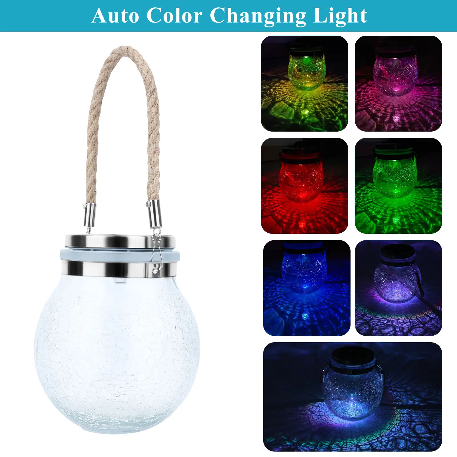 Hanging Solar LED Fairy Light Mason Jar Lids Lights Crystal Globe Lamp Outdoor Lantern For Garden Christmas Wedding Decor | Лампы и