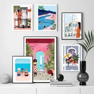 Indie Draw Aesthetic Colorful Paintings Home Kids Baby Living Room