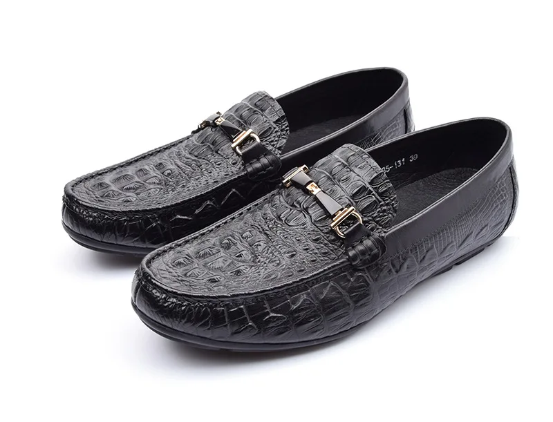 

Men's Shoes Cowhide Comfortable Oxfords Round Toe Cowhide Men Shoes Casual Work Wear Embossed Crocodile Pattern