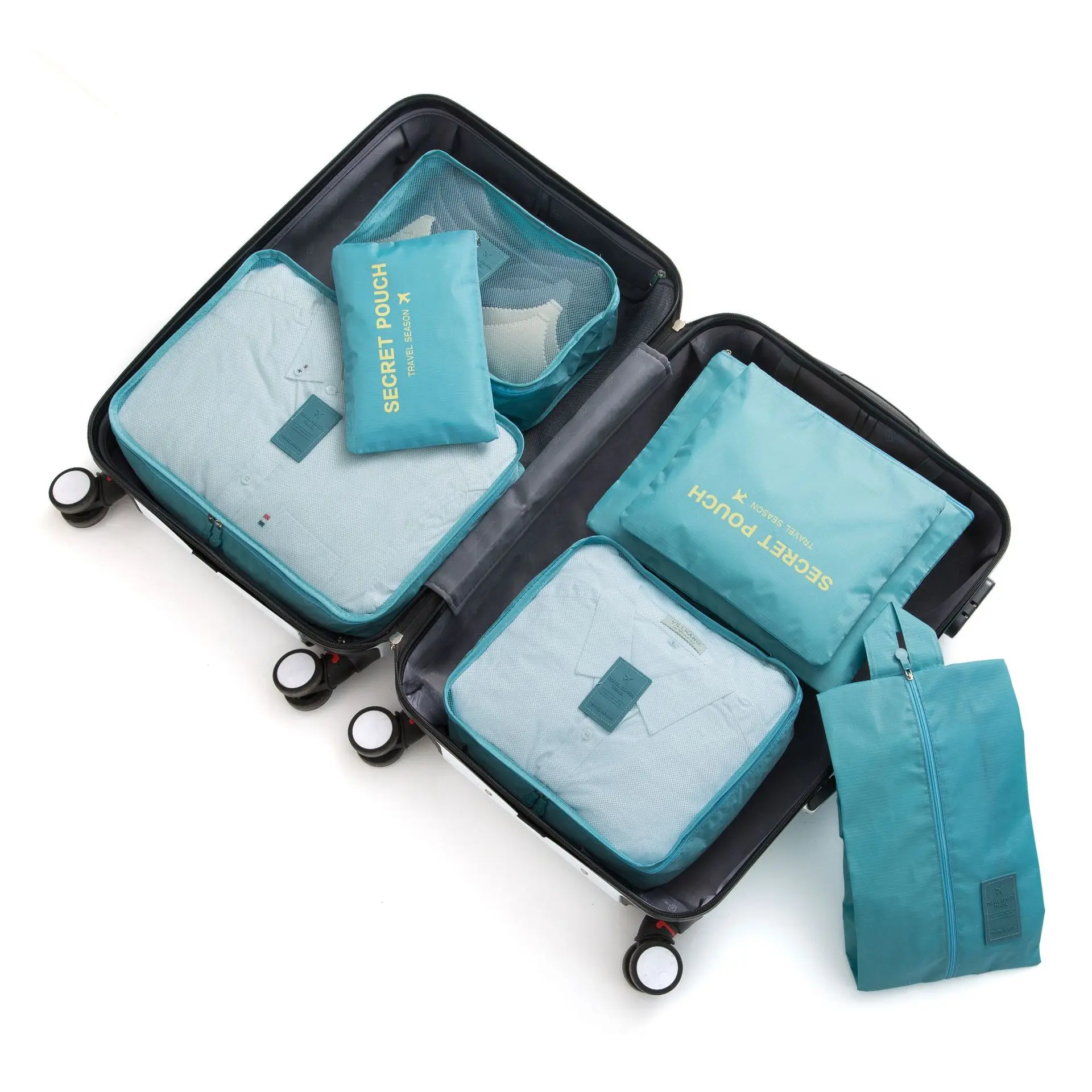Travel storage 6-piece storage bag underwear shoes 6 bag Oxford waterproof cloth luggage and distribution storage bag travel bags