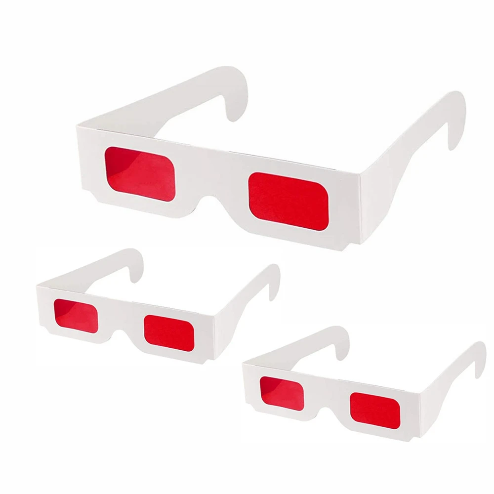 Gafas de decodificador secreto, lentes rojas, filtros de papel 3D de Color blanco/azul/morado, Anaglyph Vison, 5 glasses|paper glassesglasses paper - AliExpress