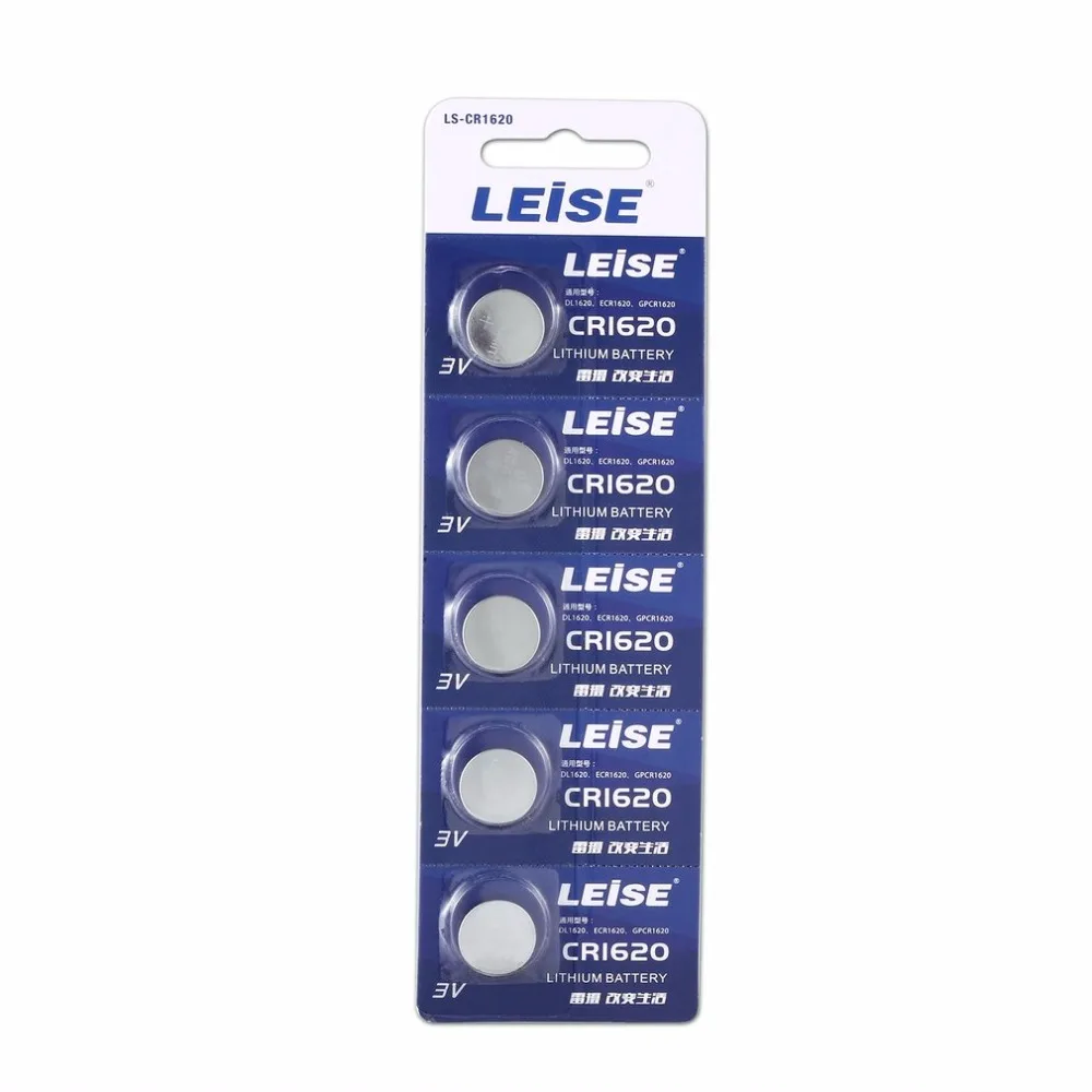 

Leise DL1620 3V Button Cell Lithium Battery for Watch Remote Controls Computers PDAs Calculators Cameras Compact 5pcs/lot