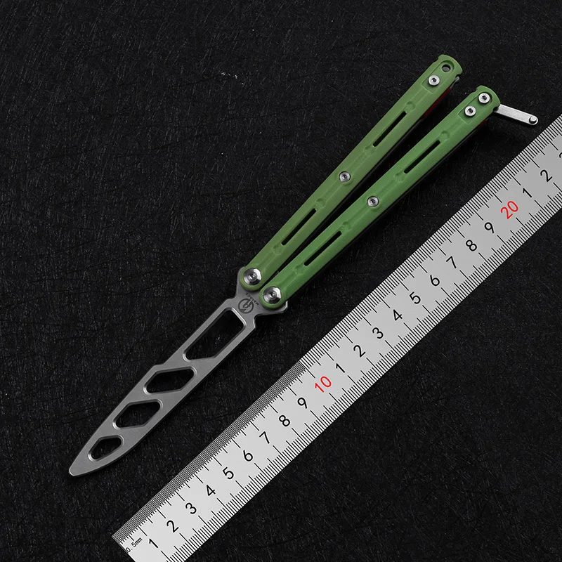 

Designed by Midnightcat Butterfly Style Dull Blade Knife Practice Balisong Trainer Training Practice Butterfly Style Knife