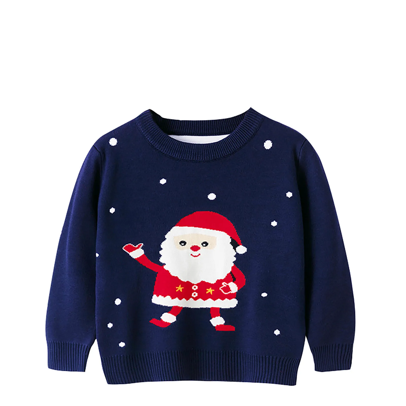 Zerototens Boys Santa Claus Cartoon Printing Sweatshirts Long Sleeve T Shirt Threaded Cuffs Crew-Neck Pullover Toddler Kids Christmas Clothes Casual Cotton Tops Age 1-6 Years
