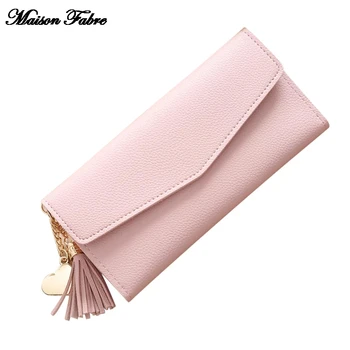 

Maison Fabre 2020 Coin Purse Women Simple Long Leather Wallet Tassel Coin Purse Wallet Women Card Holders Handbag