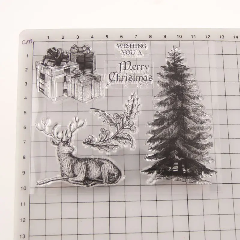 Christmas Tree Silicone Clear Seal Stamp DIY Scrapbooking Embossing Photo Album Decorative Paper Card Craft Art Handmade Gift clear stamps clear rubber stamps christmas cutting dies and stamps