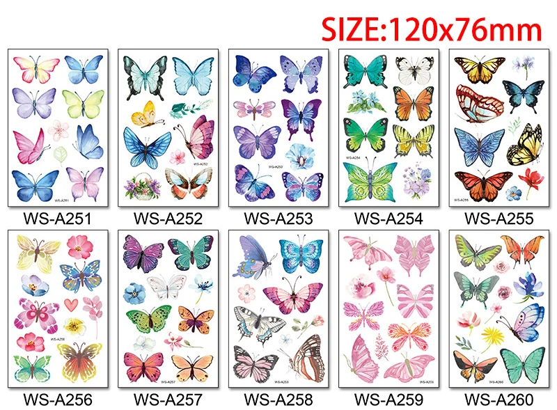 12x7.6cm Cartoon Cute Tattoo Design for Woman Man Kid Football Space Heart Sea Animal Bear Mermaid Sticker Temporary Body Tattoo (24)