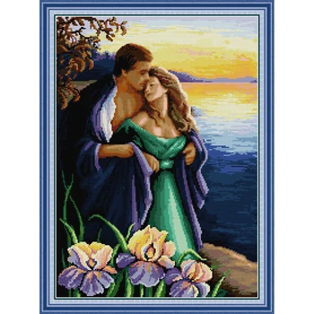 

Everlasting Love Lover 2 Chinese Cross Stitch Kits Ecological Cotton DMC 11CT 14CT Stampted Printed Christmas Wedding Decoration