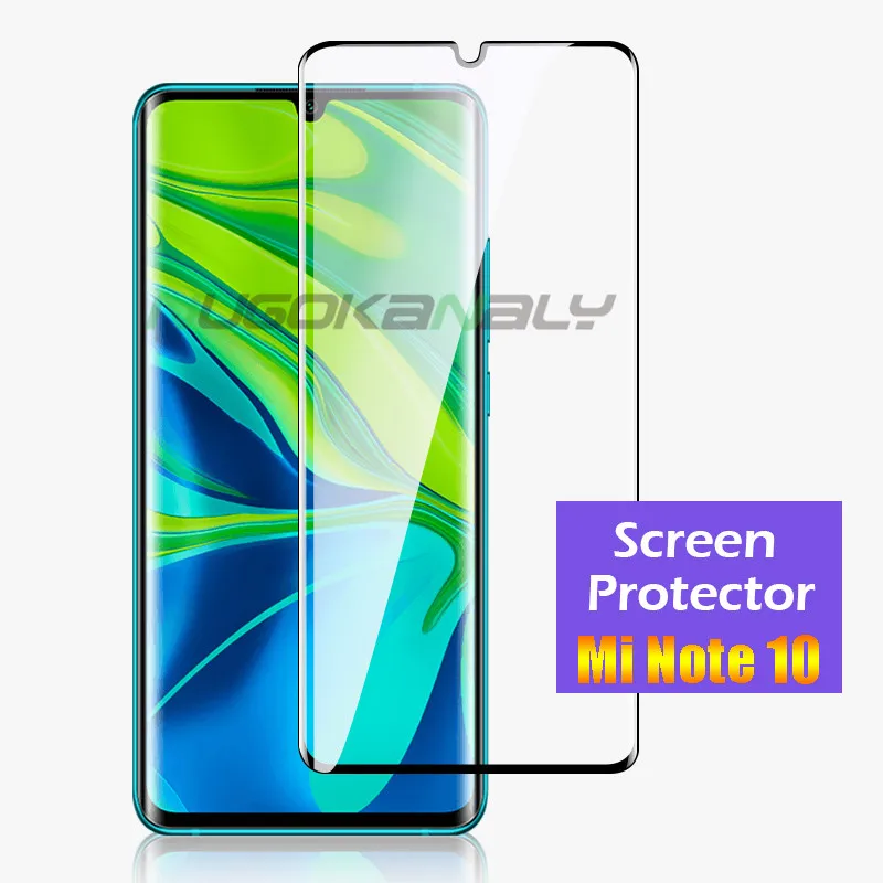 3D полное покрытие из закаленного стекла для Xiaomi mi Note 10 Pro CC9 Защитная пленка с закругленными краями для Red mi Note 8 Защита экрана