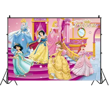 

Princess Snow White Photography Backdrop Girls Party Photo Background Decoration Kids Cartoon Studio Prop Banner