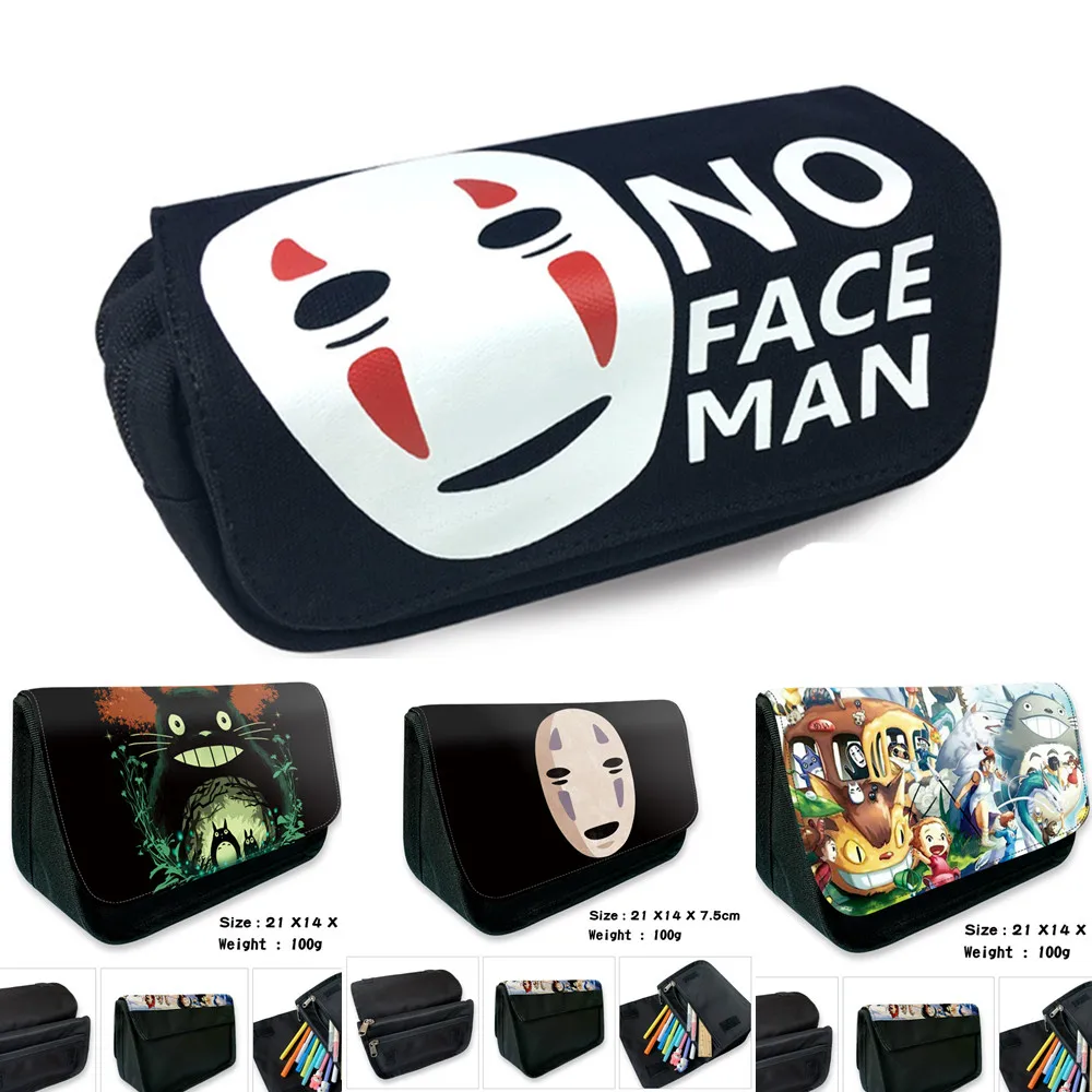No Face Man Totoro Pencil Case Wallet Purse School Pen Zipper Bag Anime Cartoon Kids Gift | Канцтовары для офиса и дома