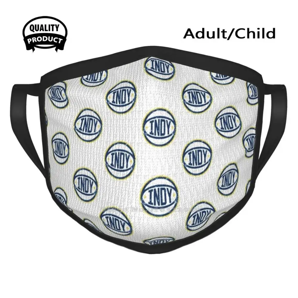 

Indy Retro Ball - White Washable Breathable Reusable Print Mouth Mask Indy Indiana Indianapolis Dipo Oladipo Oladipo Myles