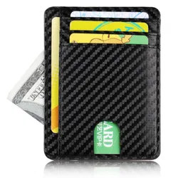 Porte cartes en cuir pour hommes et femmes, petite banque de voyage, porte cartes de visite, portefeuille mince Rfid léger 
