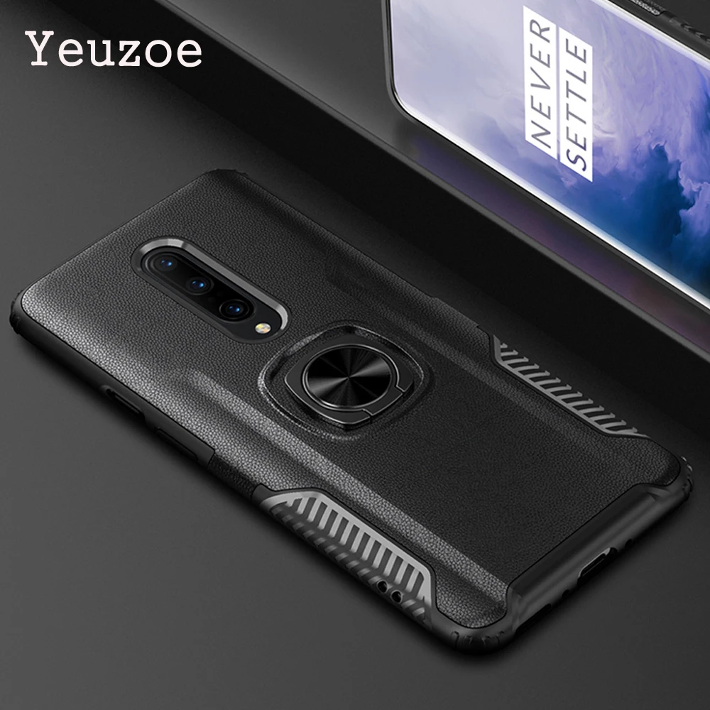 Yeuzoe For Oneplus 7 Case Luxury Metal Ring Car Stand Silicone for Pro Phone Cover 1+7 |