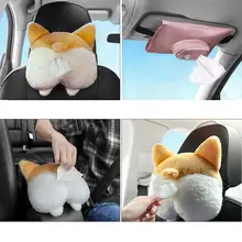 Автомобильный тканевый ящик двойного назначения милый картонный плюшевый держатель для салфеток набор автомобильных принадлежностей