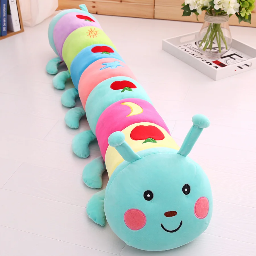 Красочная гусеница плюшевая игрушка длинная подушка для сна кукла Ragdoll детская