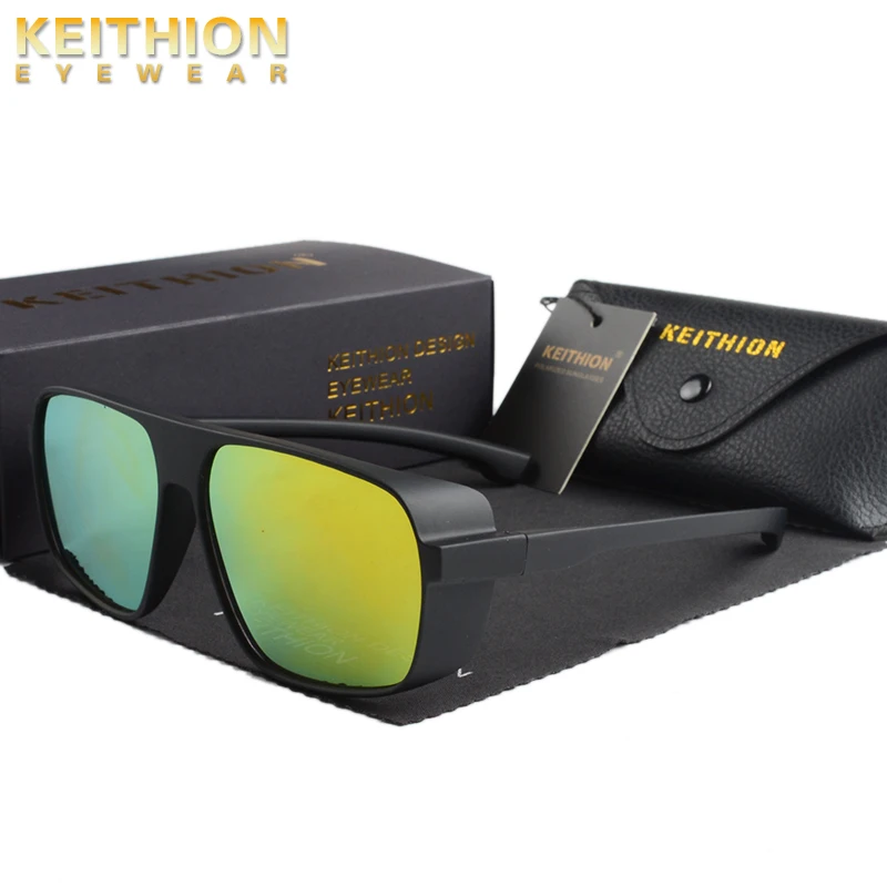 

KEITHION Man Sunglasses Men Luxury Brand Eyewear Mirror Punk Sun Glasses Vintage Male Sunglass Steampunk Glasses UV400