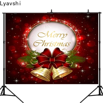 

Lyavshi Red Bow Merry Christmas Photography Background Vinyl Cloth Customized Photographic Backdrops For Photo Studio props