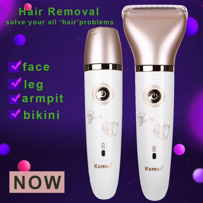 

Electric Epilator Hair Trimmer Hair Shaver Waterproof Plainless Rechargeable Leg Hair Removal For Women Face Armpit Body Bikini