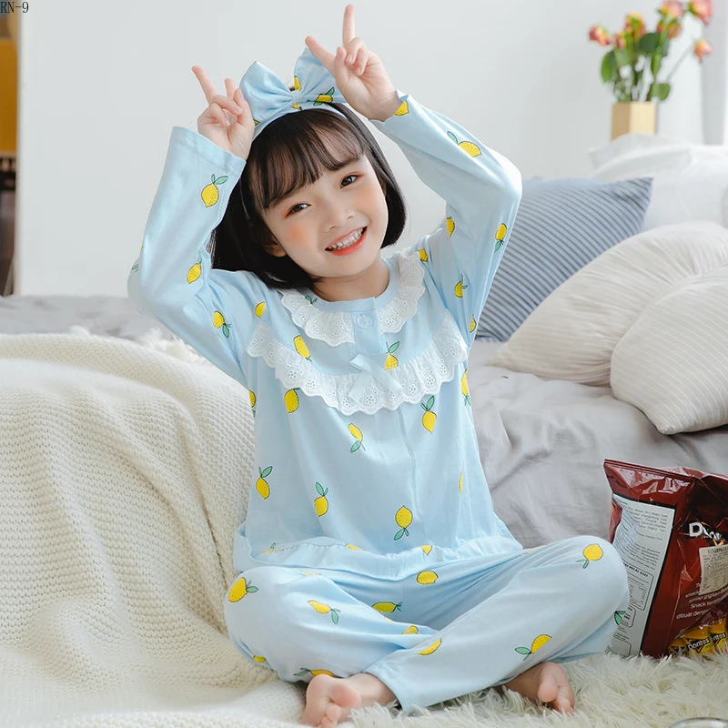 

fashion 2019 autumn children pajamas set cartoon girls sleepwear suit long sleeve winter wear at home kids casual pyjamas set