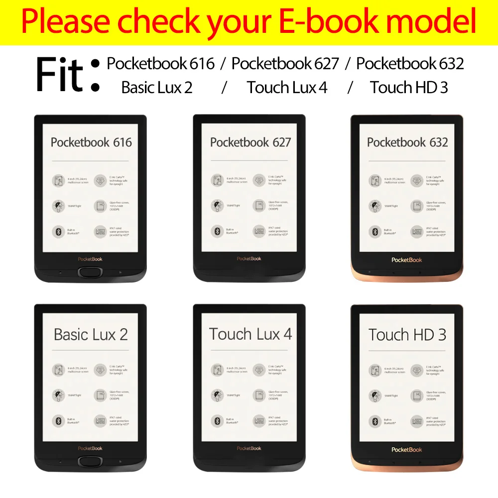 Чехол для электронной книги Pocketbook 616/627/632 Basic Lux 2/touch Lux/touch HD 3|Чехлы планшетов и