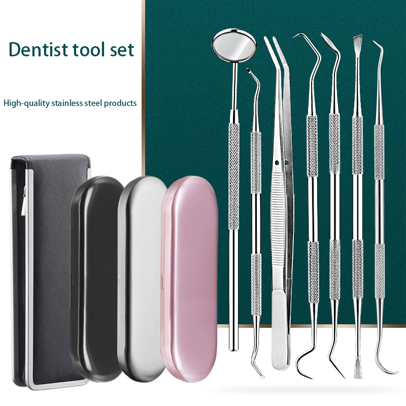 Promoción 6 uds inoxidable Dental herramienta dentista diente limpio higiene recoge espejo Kit de salud Oral limpieza inspección tártara limpiador zOK0gjYBl