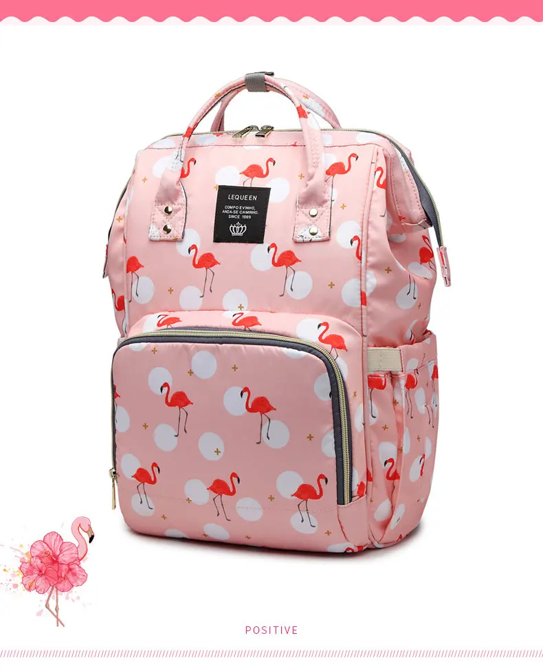 Mummy Maternity Nappy Bag Flamingo Printed Women Backpack Large Capacity Nursing Bags for Baby Care Feminina Mochila Mamae