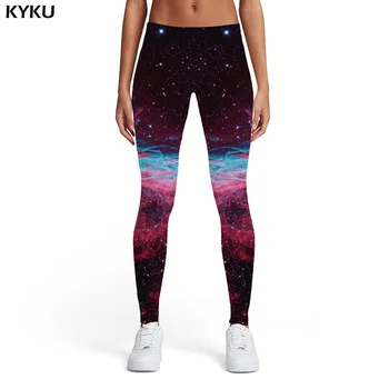 

KYKU Brand Galaxy Leggings Women Nebula Spandex Graffiti Elastic Harajuku Leggins Abstract Sexy Womens Leggings Pants Fitness