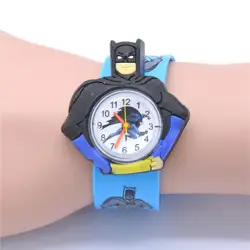 Популярные детские часы для мальчиков, детские наручные часы с Бэтменом из мультфильма, крутые резиновые часы для детей, для мальчиков и