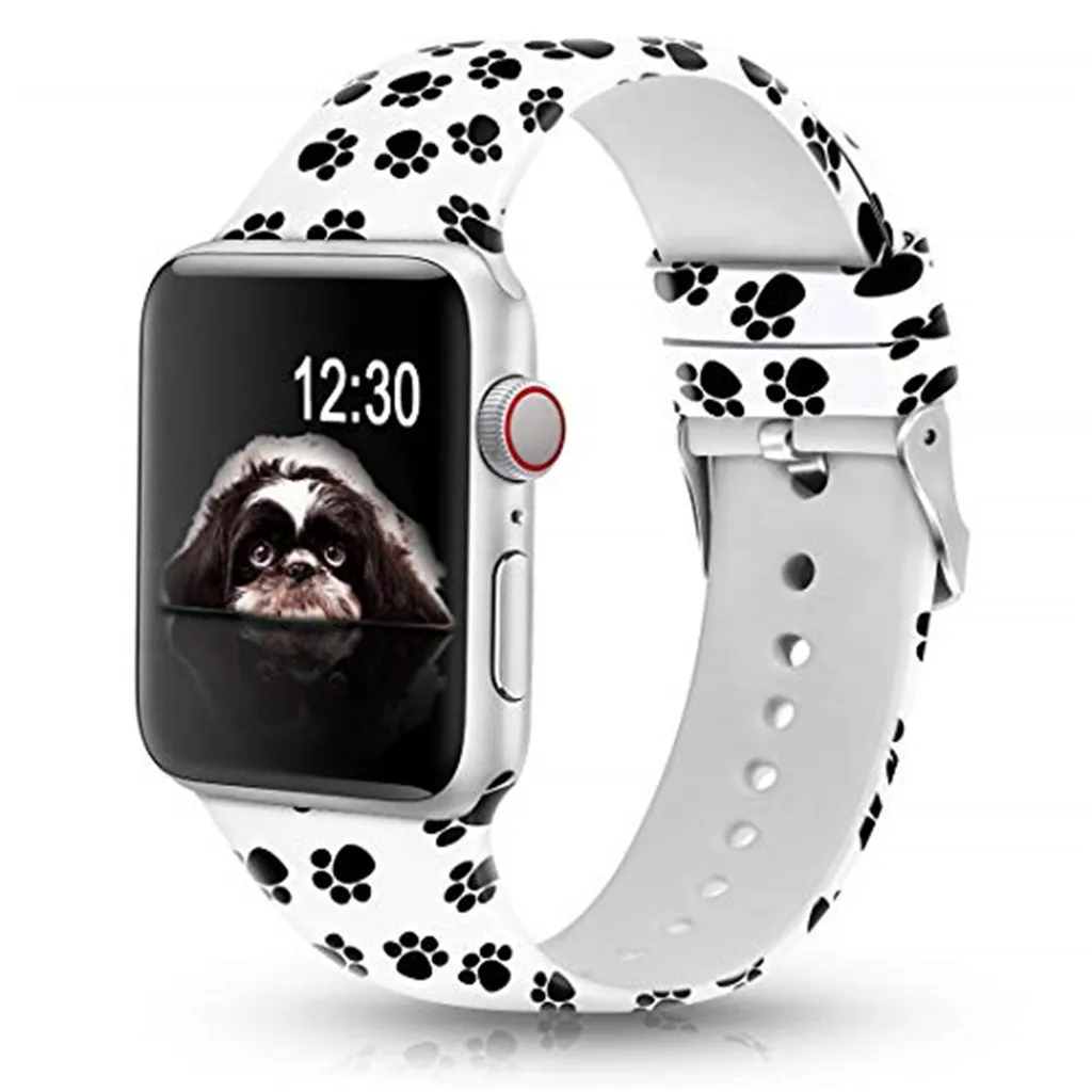 Yayuu полосы для наручных часов Apple Watch Series 4/3/2/1 мягкий силиконовый неувядающий с печатным рисунком сменный ремешок Спортивные smart watch полос