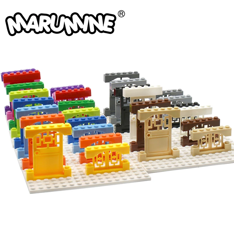 MARUMINE двери 1x4x6 окна и рамки 4x3 строительные блоки город часть классические кирпичи образовательное