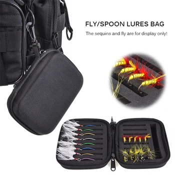 

Fishing Bag Portable Fly Fishing Lure Spinner Spoon Bait Foam Box Trout Flies Hook Hard EVA Storage Case Container Bag