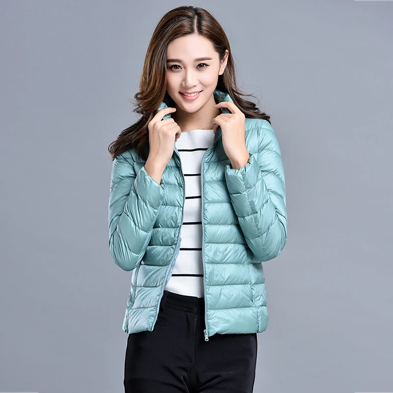 Kopen Winter Vrouwen Ultralight Dunne Donsjack 90% Witte Eendendons Hooded Jassen Lange Mouwen Warme Jas Parka Vrouwelijke Draagbare Uitloper