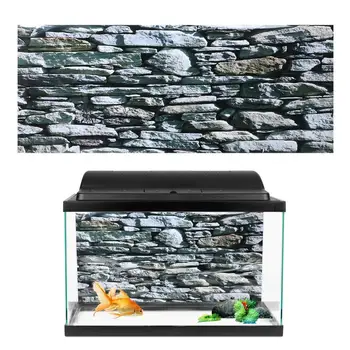 

Aquarium Wallpaper PVC Stone Wall Stone Painting Fish Tank Background Map Ocean Landscape Fish Tank Background Poster