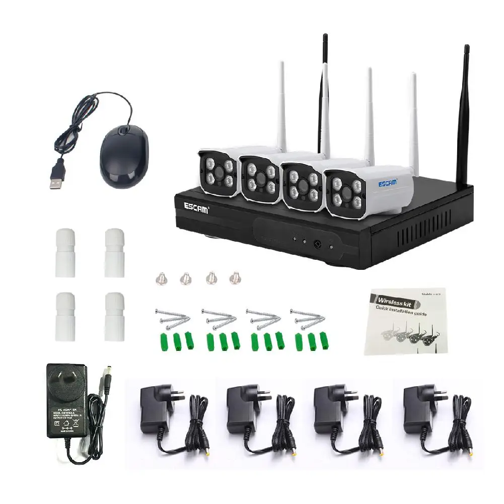 

WNK403 4CH WiFi NVR Kit P2P 720P Access Point Automatch Outdoor IR Night Vision Security IP Camera CCTV System