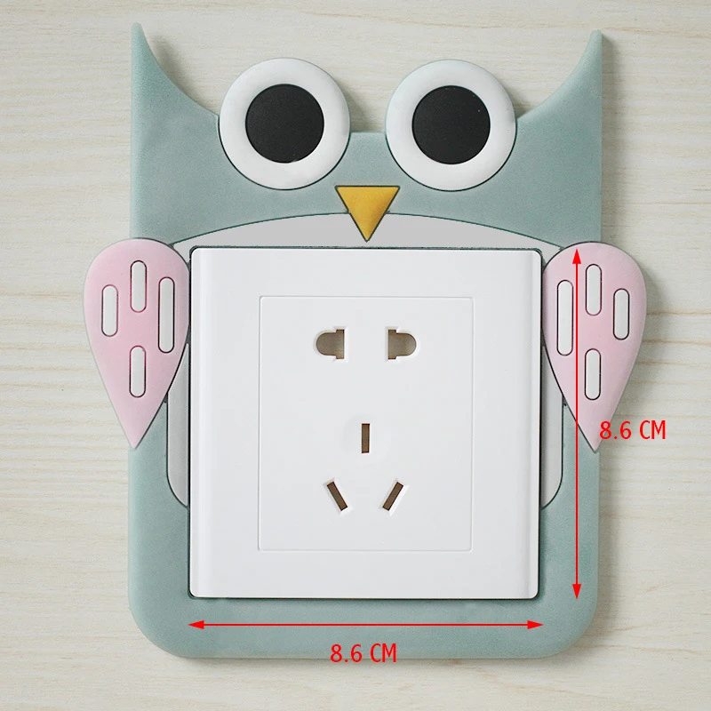 owl Мультфильм моющийся светящийся свет Сменные наклейки крышка стены гостиной Рождество декоративные наклейки розетка переключатель протектор - Цвет: owl