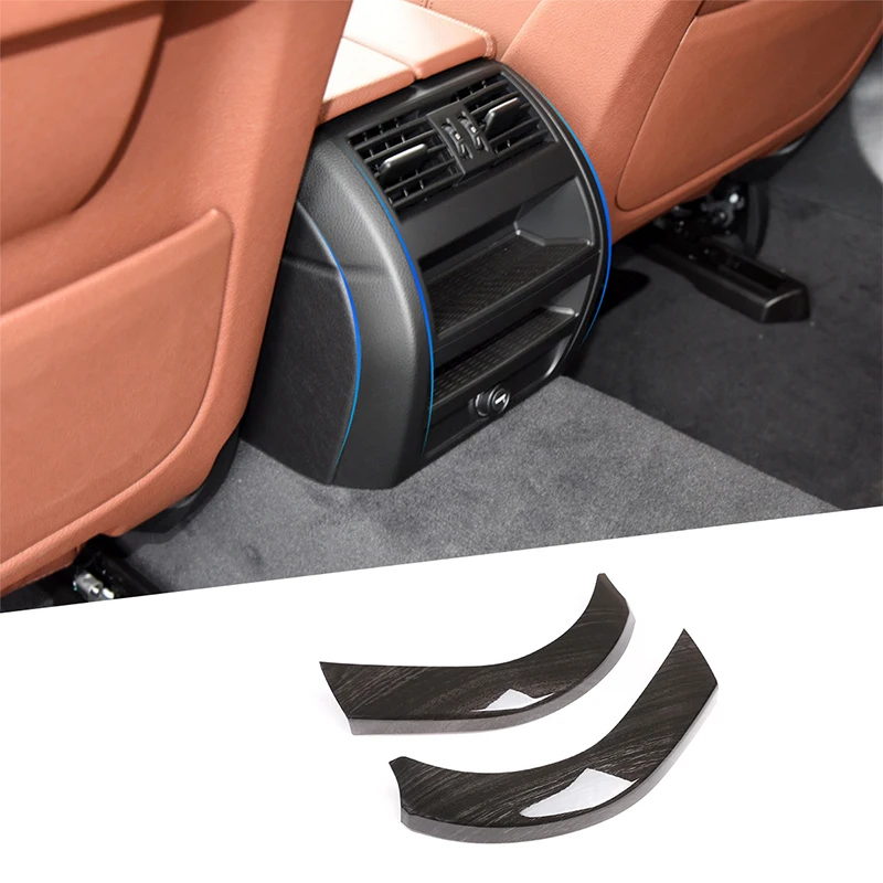 

2 Pcs Black Wood Grain ABS Car Interior Rear Air Outlet Side Trim For BMW 5 Series F10 2011-2017 Accessories